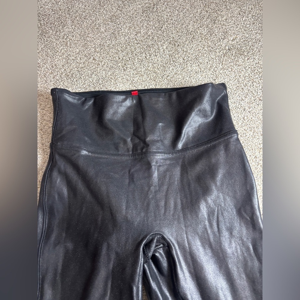SPANX Leggings Faux Leather Black Womens Size S Shapewear leggings - Picture 2 of 9